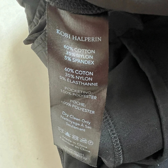 Kobi Halperin Womens Pull On Black Work Office Drawstring Pants Trousers Cotton - Picture 8 of 8